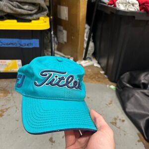 Titleist Golf Hat Teal Blue Pro V1 FJ FootJoy Adjustable Strap Baseball Cap